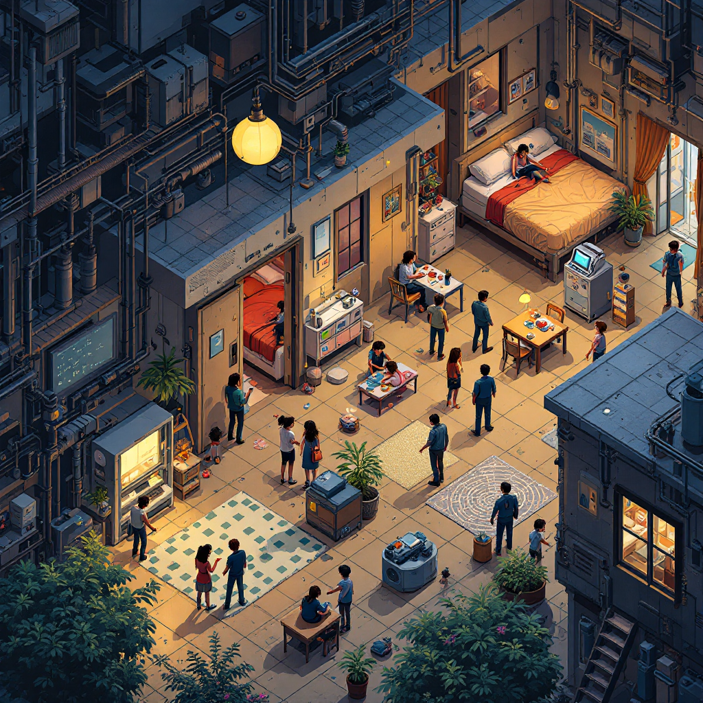 A parent checking on sleeping children throughout the night, quietly opening each bedroom door to observe breathing patterns and comfort levels, noticing subtle signs like kicked-off blankets or restless movements that indicate when intervention is needed before a child fully wakes